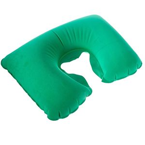 Подушка дорожная надувная зеленая