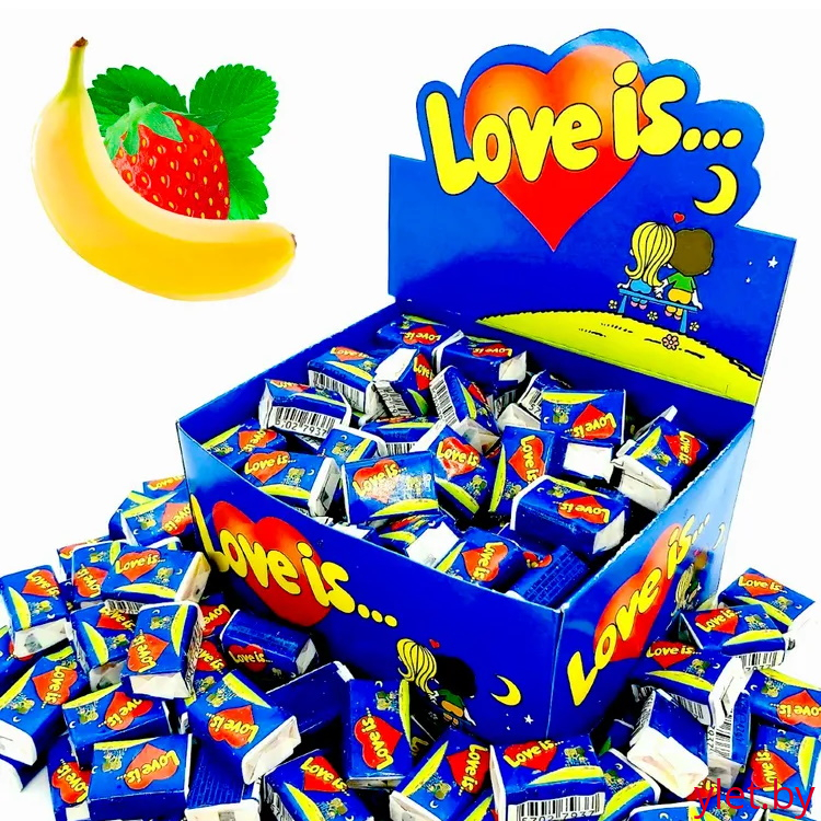 Жвачка "Love is". Клубника с бананом, 100 шт