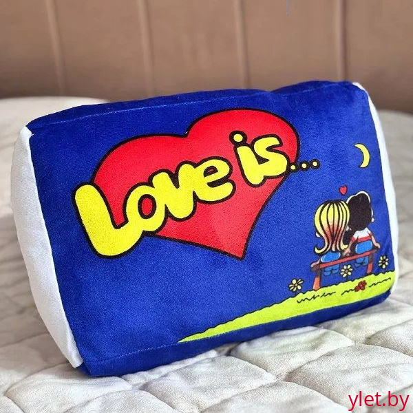 Подушка "Love is" синяя