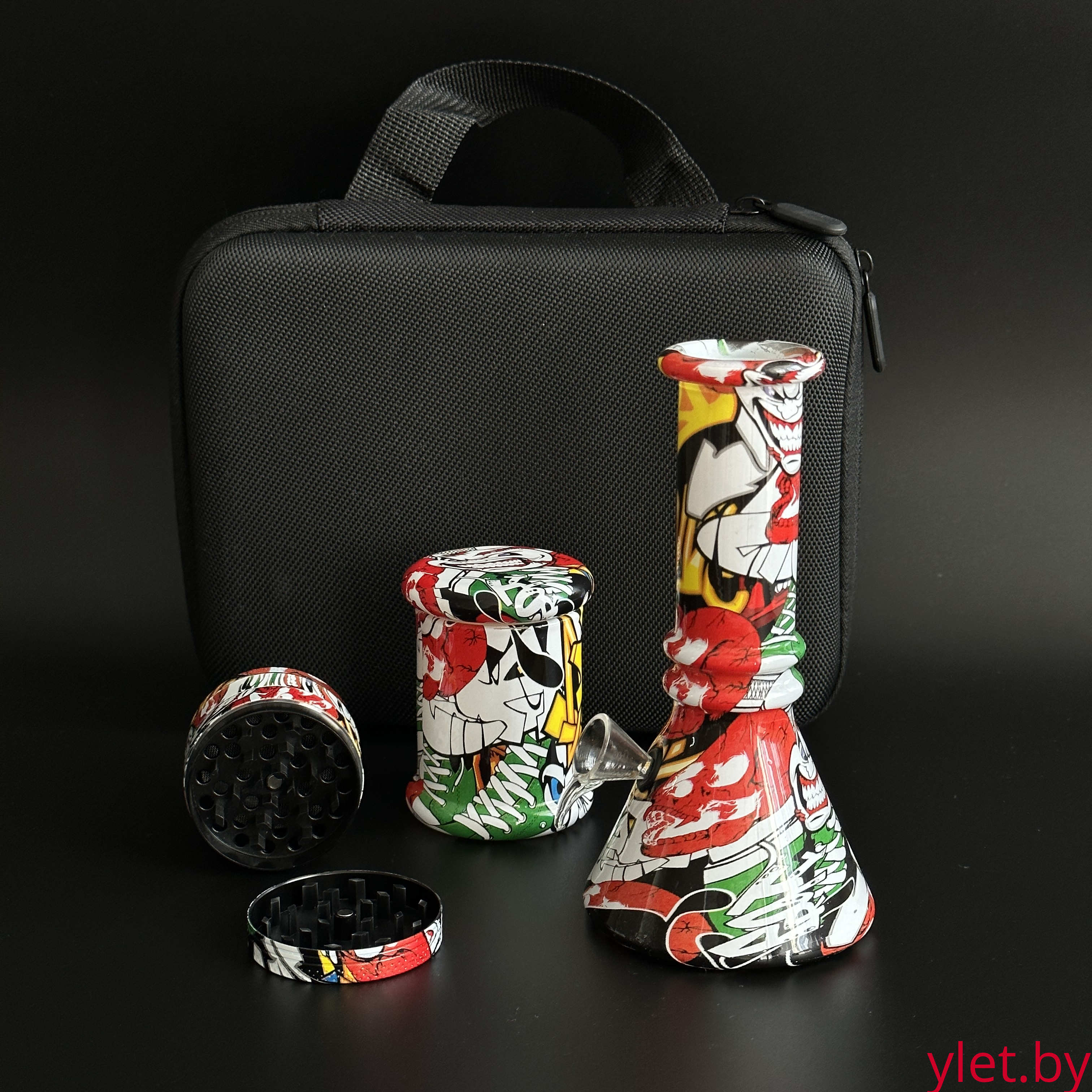 Набор Rasta подарочный в сумке "Бонг, гриндер и емкость для хранения"