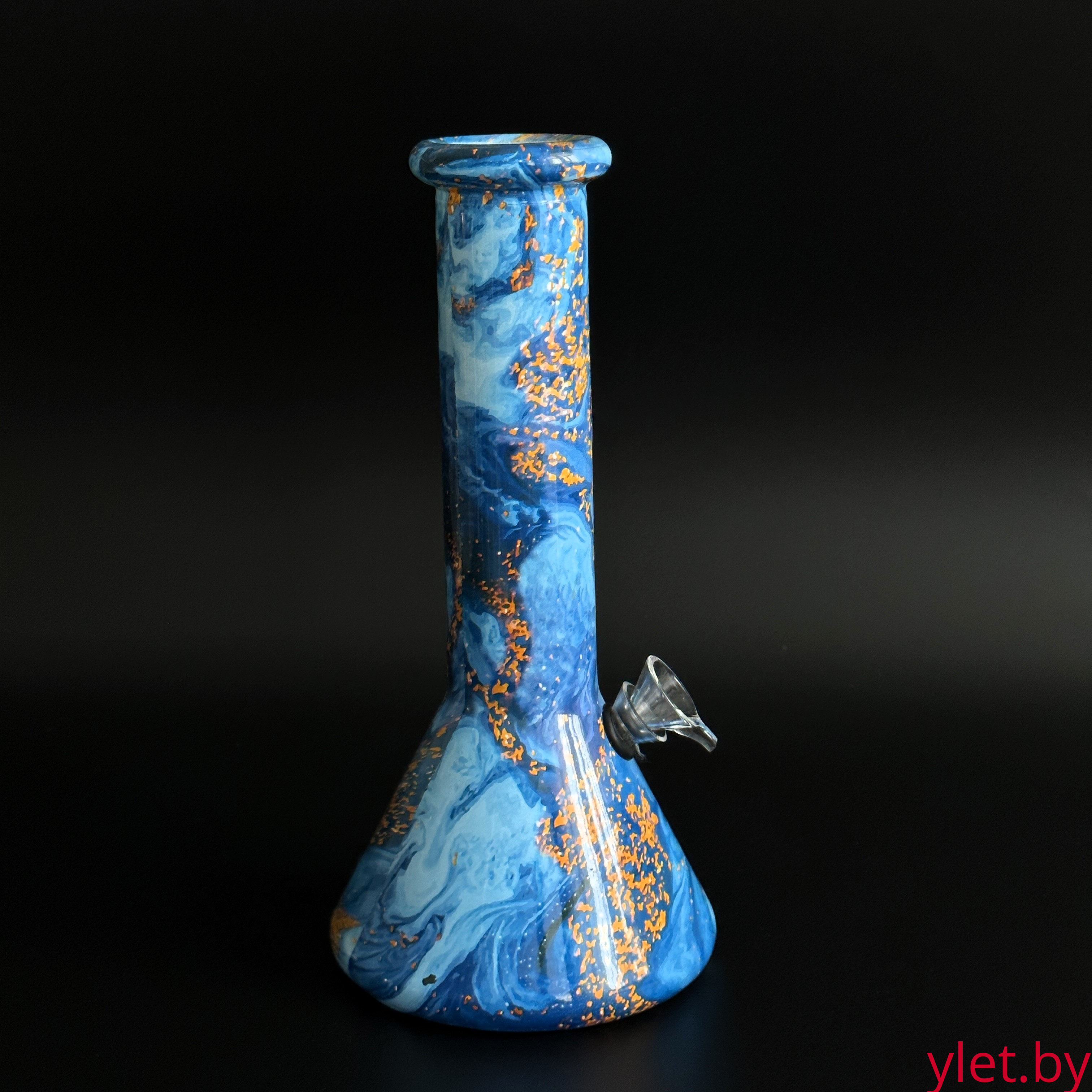 Бонг 25 см стеклянный Расписной Океан GLA-023-2