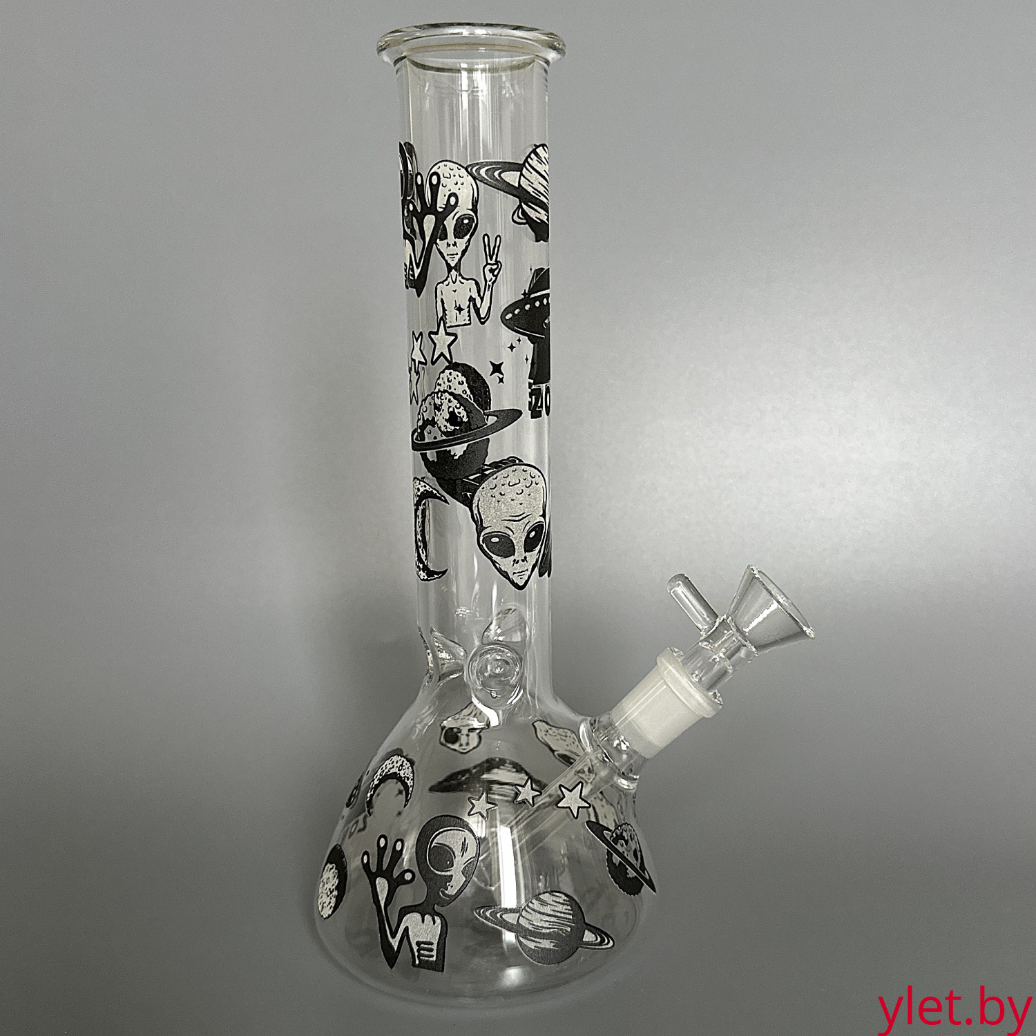 Бонг стеклянный трапеция Инопланетяне 22 см