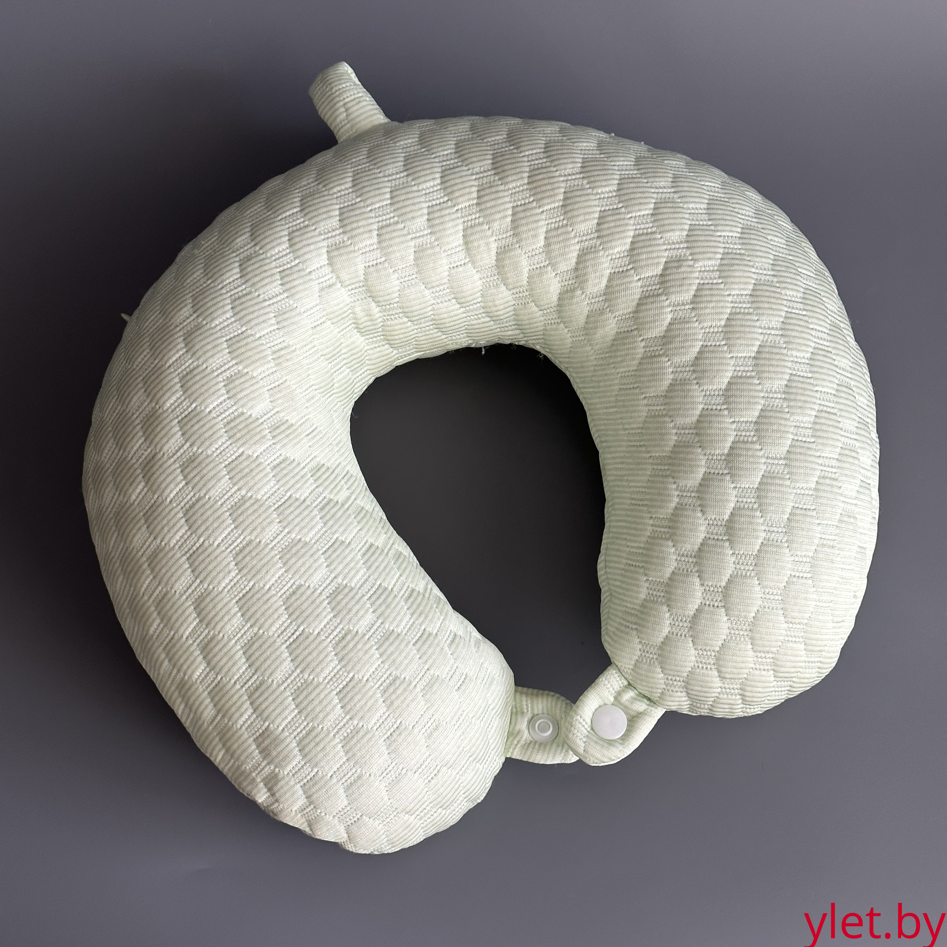 Подушка для шеи, в дорогу, для путешествий U-образная, зеленая