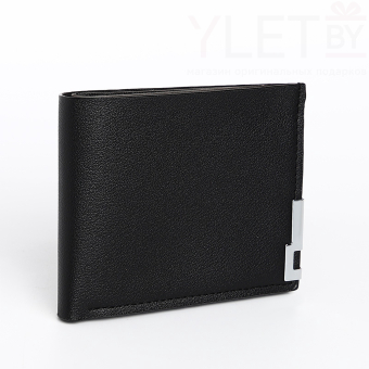 Портмоне мужское "Элеганс" без застёжки, отдел для карт, для купюр, цвет чёрный