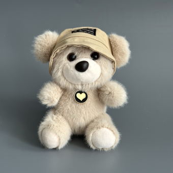 Брелок "Мишка в панаме", бежевый, 13 см