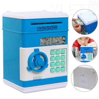 Копилка сейф Голубая большая