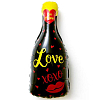 Шар (33''/84 см) Фигура, Бутылка Шампанское "Love", Черный