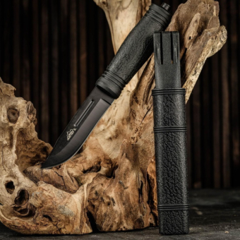 Нож тактический "Альфа", клинок 11 см, со стеклобоем, черный