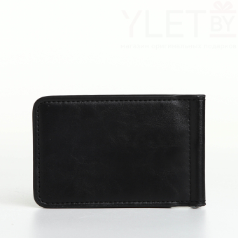 Зажим для купюр "Прайм", отдел для карт, монет, цвет чёрный