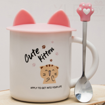 Кружка Котик Силиконовые ушки №2