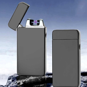Импульсная зажигалка двойная  Lighter графит