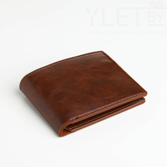 Портмоне мужское "Элит" без застёжки, отдел для карт, монет, цвет коричневый