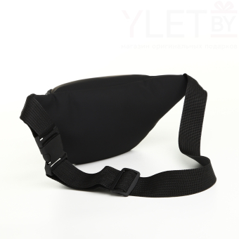 Сумка поясная "Классик" на молнии, 30*8*13 см, иск. кожа, черный