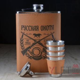 Набор фляжка и стопки Русская охота