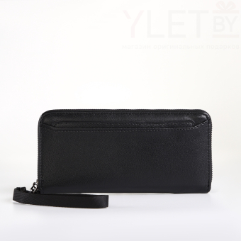 Портмоне-клатч мужской "Style" на молнии, с картхолдером, цвет чёрный
