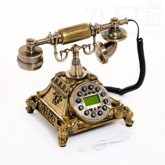 Ретро-телефон «Амес», громкая связь, 18×24×25 см, позолота