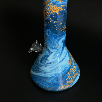 Бонг 25 см стеклянный Расписной Океан GLA-023-2