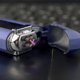 Импульсная зажигалка двойная сенсорная Lighter Контуры фактурная Фиолетовая