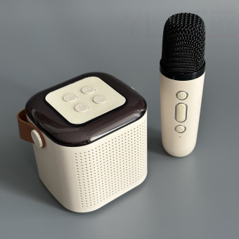 Портативная колонка CR-X160 (караоке) KMS-192 Кремовая