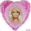 Шар (18''/46 см) Сердце, Барби в зеркале
