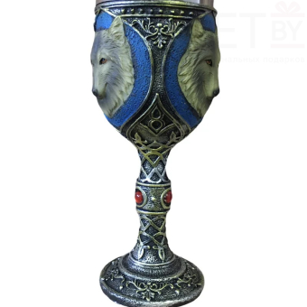 Бокал на ножке  металлический Волк