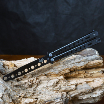 Нож бабочка тренировочный черный