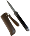 Нож с кожаным чехлом с деревянной ручкой "Storm" темно-коричневый М390