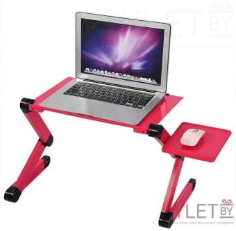 Столик трансформер для ноутбука Т6 с подставкой для  мыши РОЗОВЫЙ