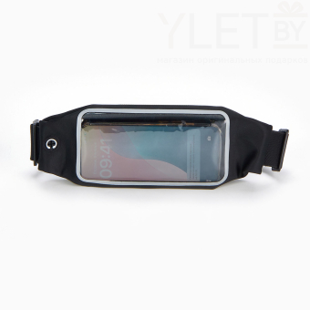 Сумка поясная "Бест" на молнии, 24*0,3*10 см, светоотражающие элементы, черный