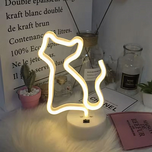 Светильник неоновый "Кошка" (USB в комплекте)