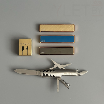 Подарочный набор "Самому сильному и надежному" горы (мультитул, USB зажигалка Ciger, зарядный кабель)