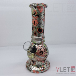 Бонг стеклянный 15 см Расписной