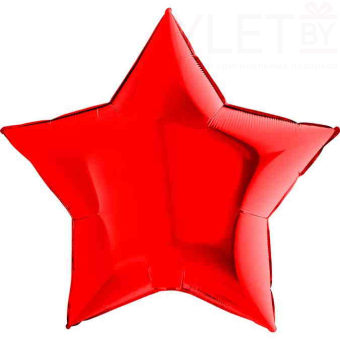 Шар (18"/46 см) Звезда, Красная