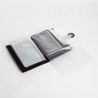 Портмоне мужское "Бруклин" на магните, 3 в 1, для купюр, автодокументов и паспорта, цвет коричневый