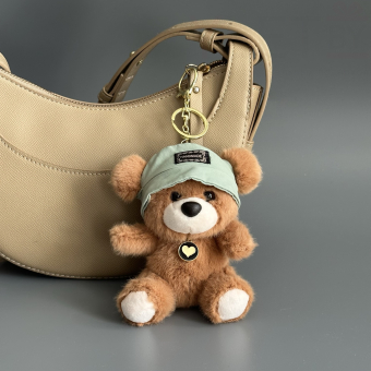 Брелок "Мишка в панаме", коричневый, 13 см