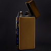 Импульсная зажигалка двойная дисплей сбоку Золотая глянцевая