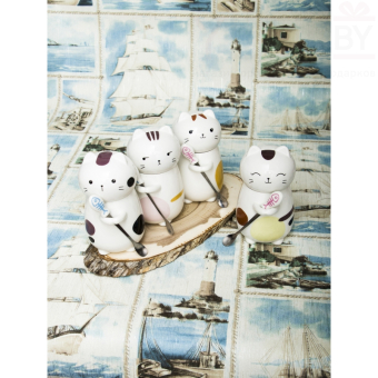 Кружка Кот с ложкой №2 жел