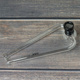 Курительный девайс стеклянный двойная трубка с приемником и сеточкой