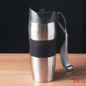 Термокружка с кнопкой сталь 400 мл