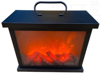 Светильник декоративный черный "Камин" с держателем