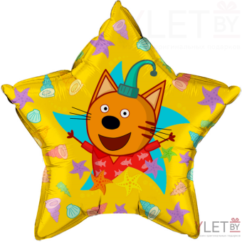 Шар (22''/56 см) Звезда, Три Кота, Компот