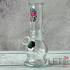 Бонг стеклянный 15 см прозрачный с черепом
