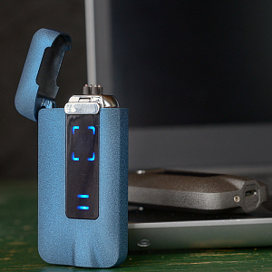 Импульсная зажигалка двойная сенсорная Lighter Контуры фактурная