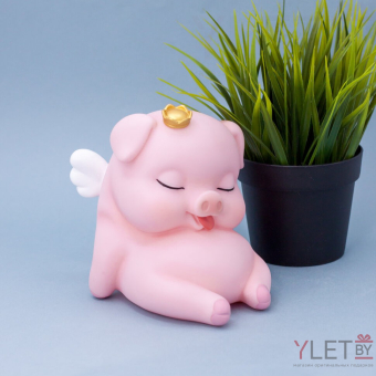 Копилка "King pig", pink (14 см), пластик