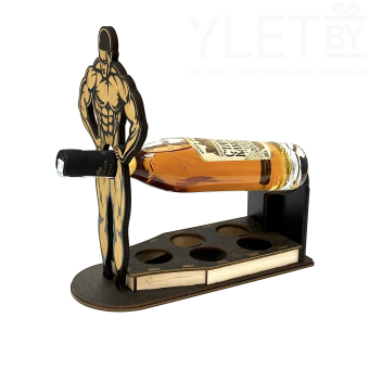 Мини-бар под бутылку и 5 рюмок "Мужик"