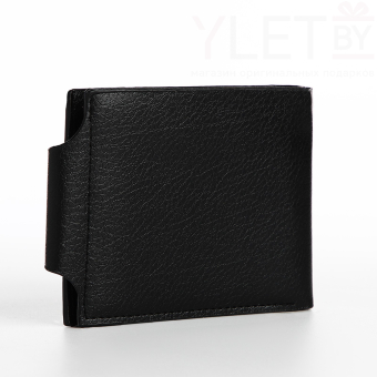 Портмоне мужское "Luxor" на магните, отдел для купюр, карт, монет, цвет чёрный