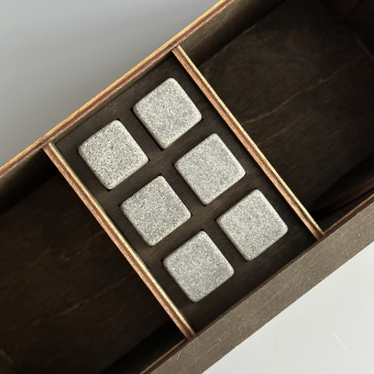 Набор для виски Premium “  keep calm drink whiskey ” (2 стакана + 6 камней + 2 подставки )