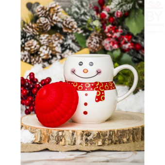 Кружка-снеговик Растопи лед красный