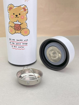 Термос с датчиком температуры «Sweet bear», white (500 ml)