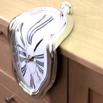 Часы настольные Сальвадора Дали "Стекающие" серебро